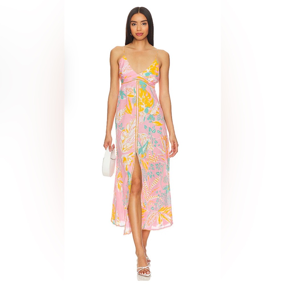 NWT x REVOLVE Denise Midi Dress in Pink Lovebird M